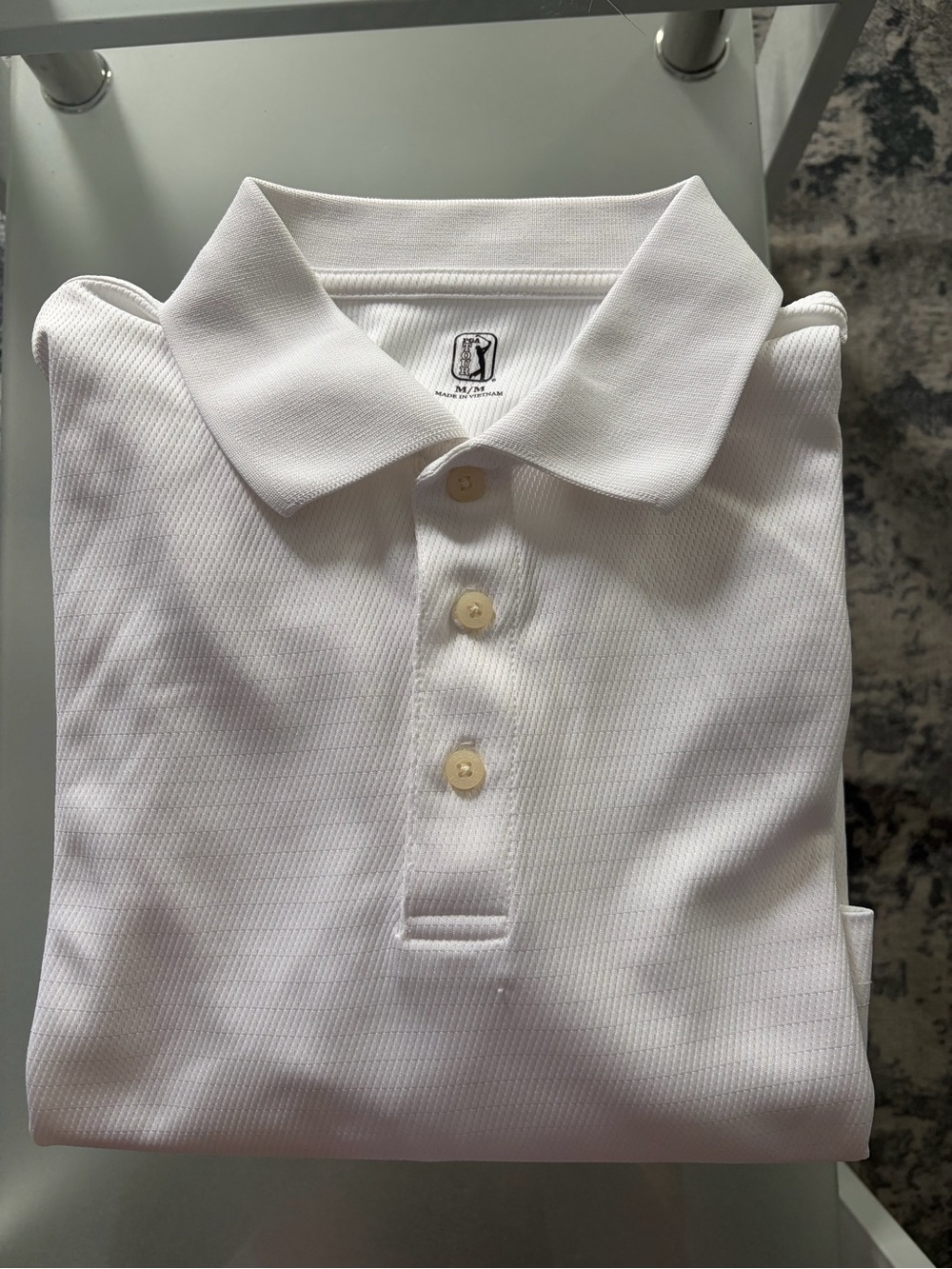 PGA Tour White Performance Polo Shirt